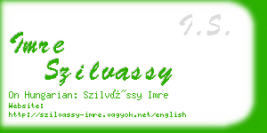 imre szilvassy business card